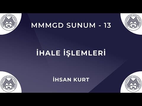 MAYEM Sunum 13 — İhale İşlemleri